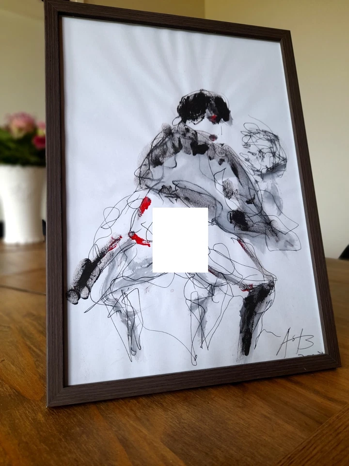Dessin original d'Alexander BAGRAT signée - encadrée - Photo 1/1