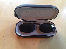Polar Optics Clip On Sunglasses, Tortoise Style, Hard Case