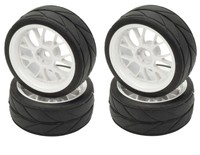 Apex Rc Products 1/10 On-road 12mm White Mesh Wheels V Tread Rubber Tires (se... on sale Apex Rc Products 1/10 On-road 12mm White Mesh Wheels V Tread Rubber Tires (se... on sale