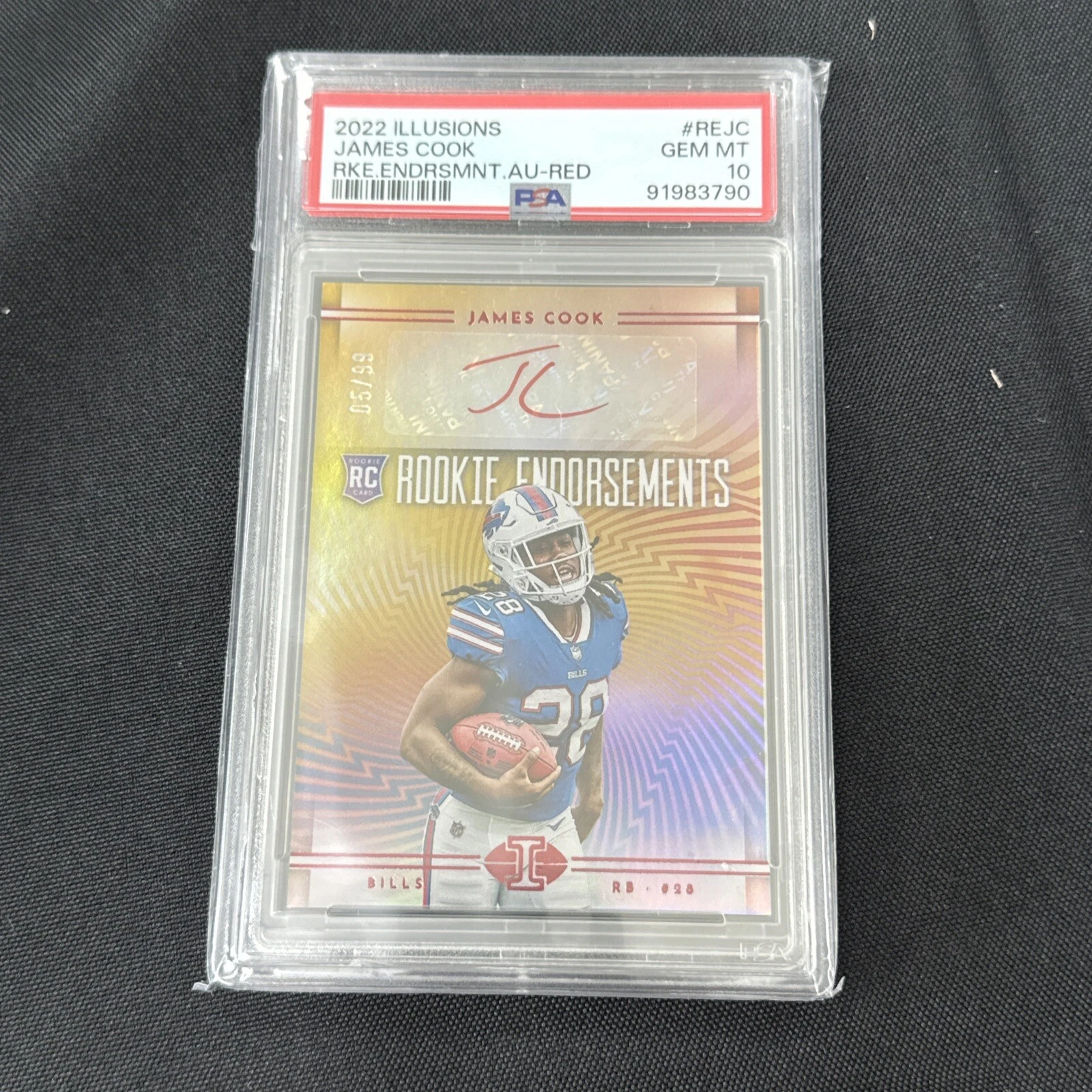 James Cook Panini Illusions Rookie Endorsements Autographs #REJC Red