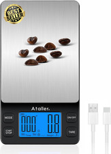 Mini Coffee Scale with Timer USB Rechargeable Espresso Drip Digital Pocket 2000G