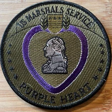 US Marshals Service - Purple Heart - injured in the line of duty OD/Purple Patch
