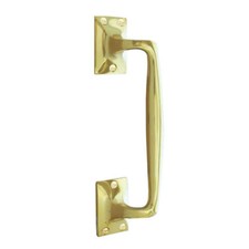 Cranked Victorian Brass Pull Handle