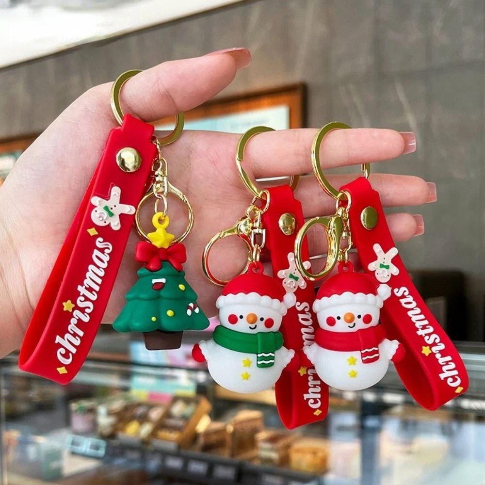 Christmas KeyRing Snowmen Keychain 3D Doll Keychain Santa Claus