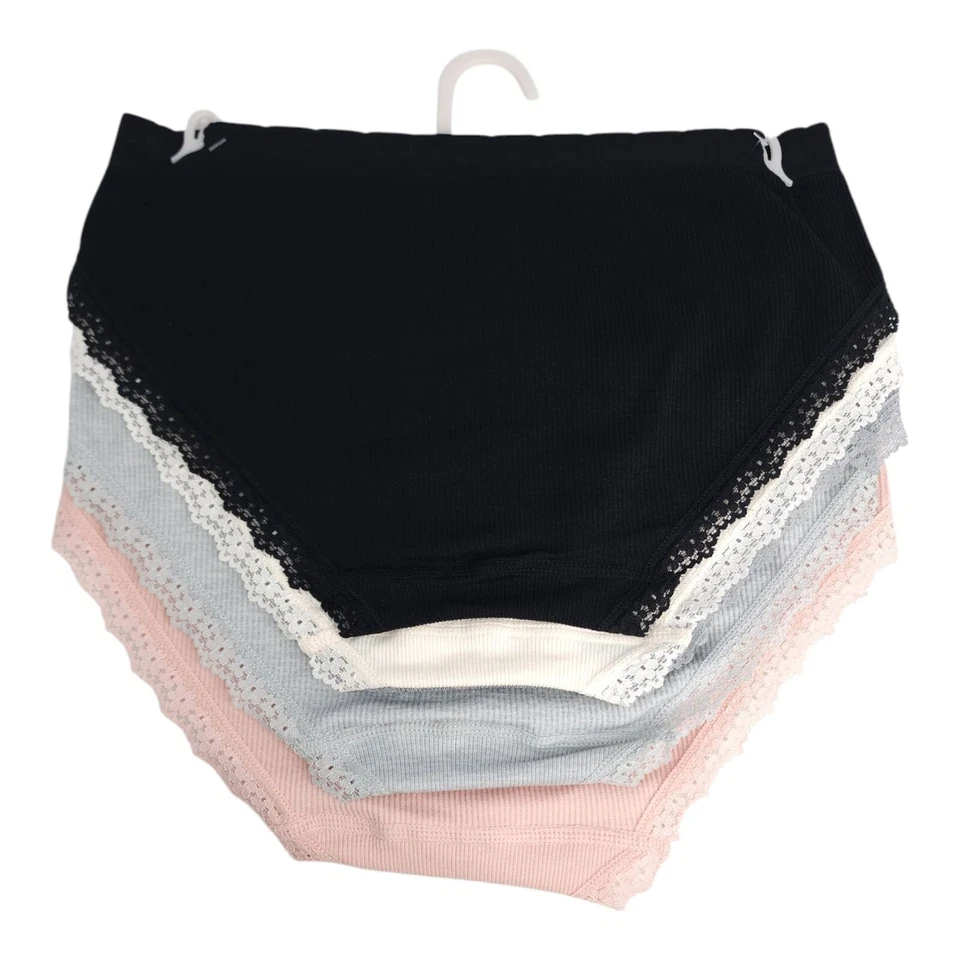 Laura Ashley Womens 5-Pack Lace Trim Hip Briefs Size Large LS6597 - Image 3 of 4