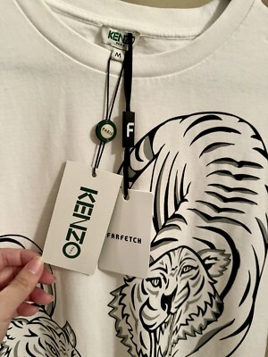 Kenzo Paris Tiger Tee T-shirt White XL New With Tags | eBay