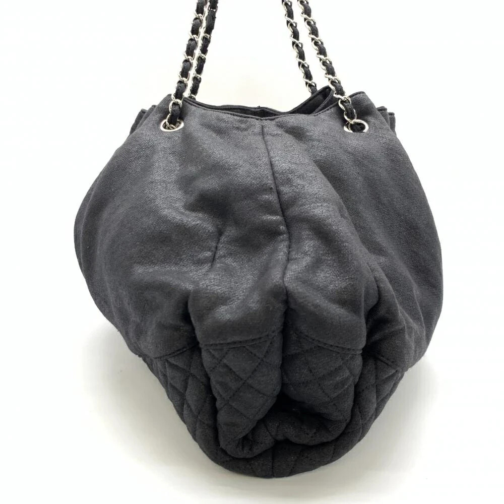CHANEL Melrose Cabas Chain Shoulder Bag A37056 Black Quilted