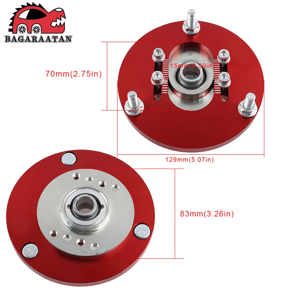 2x bujes de brazo de control de alta resistencia y 2x placa de inclinación de montaje superior para BMW E36 E46 Foto 2 de 4