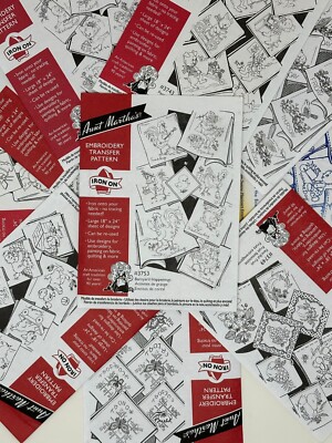 AUNT MARTHA'S HOT IRON TRANSFERS - RED LABEL - YOU PICK