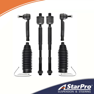 6pc Front Inner Outer Tie Rod Ends Link for 2003 - 2006 2007 2008 Toyota Corolla