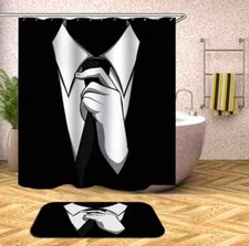 Tie In Hand 3D Shower Curtain Polyester Bathroom Decor Waterproof
