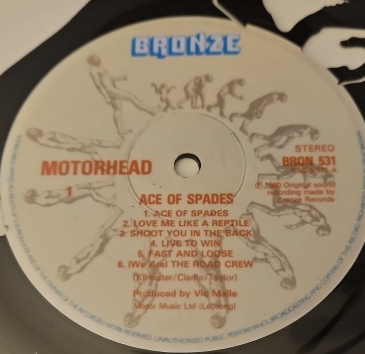 LEMMY VINYL LASER ETCHED CUTOUT RECORD ART MOTORHEAD ACE OF SPADES