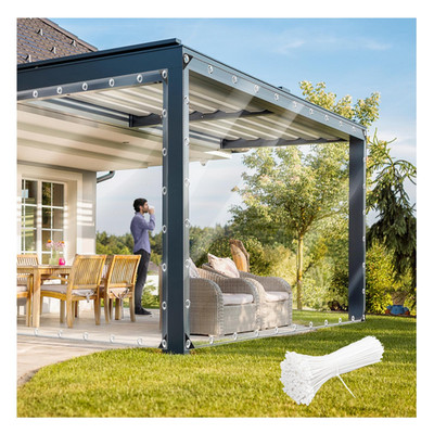 Teenkon Clear Waterproof Tarp Pvc 11.8 Mil Tarpaulin Grommets And Cable Tie