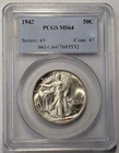 1942 Walking Liberty Half Dollar - PCGS MS64 - A115