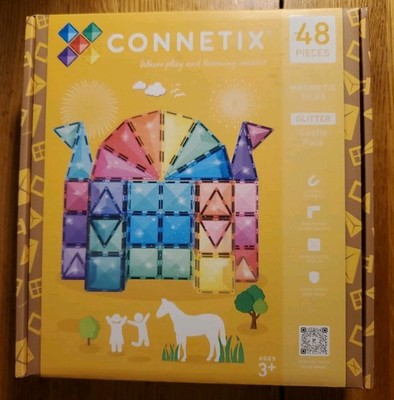 CONNETIX Magnetic Tiles Glitter Castle Pack 48pc: Educational Focus Creative