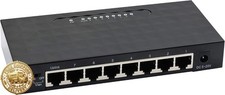8 Port Gigabit Switch  Unmanaged 10/100/1000Mbps Network Hub Ethernet Splitter,Pl