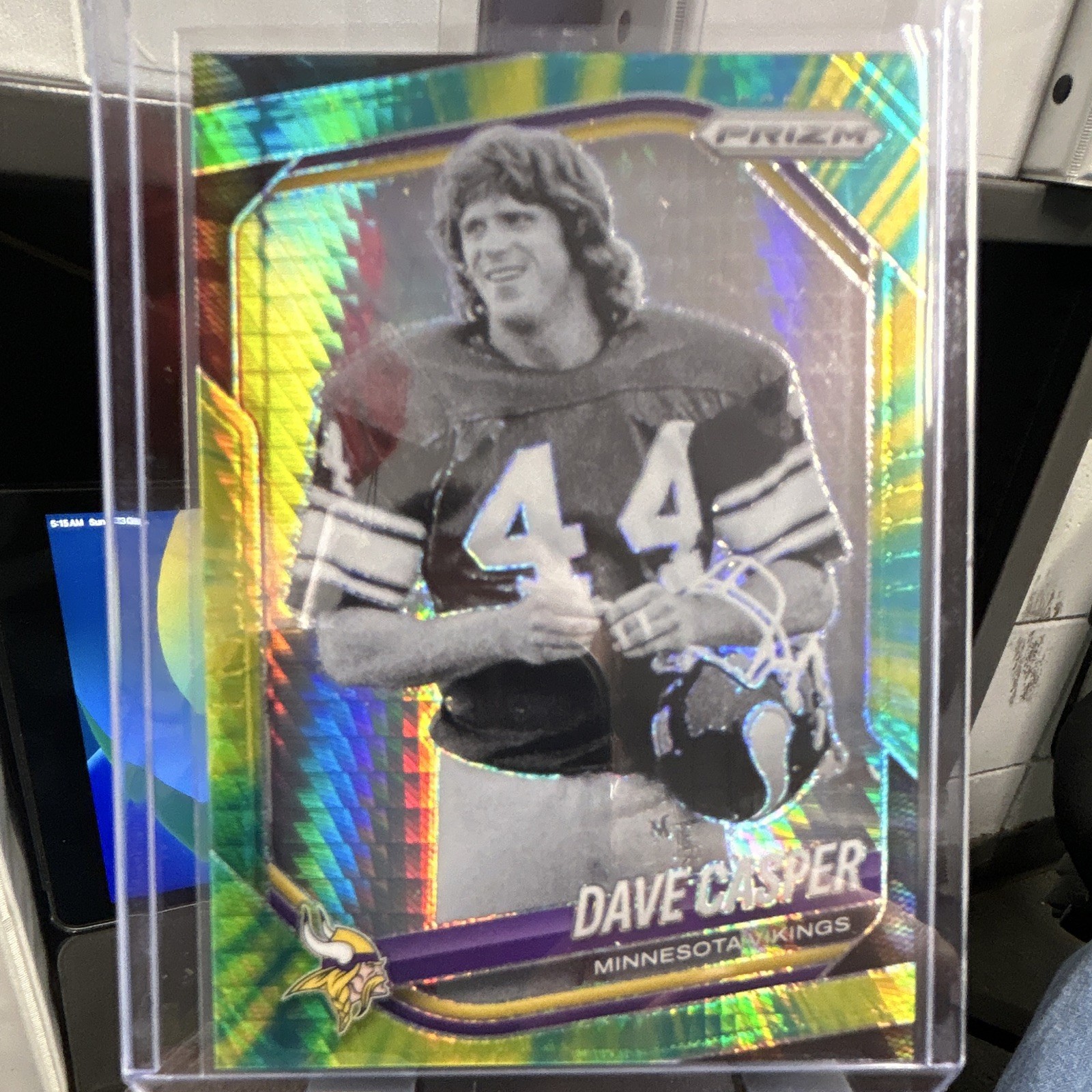 Panini 2025 Prizm Dave Casper #256 Hyper Prizm Auto /200 Minnesota Vikings