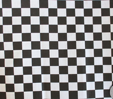 Polycotton Fabric Printed Checkered Black White / 60" Wide/Sold by the Yard