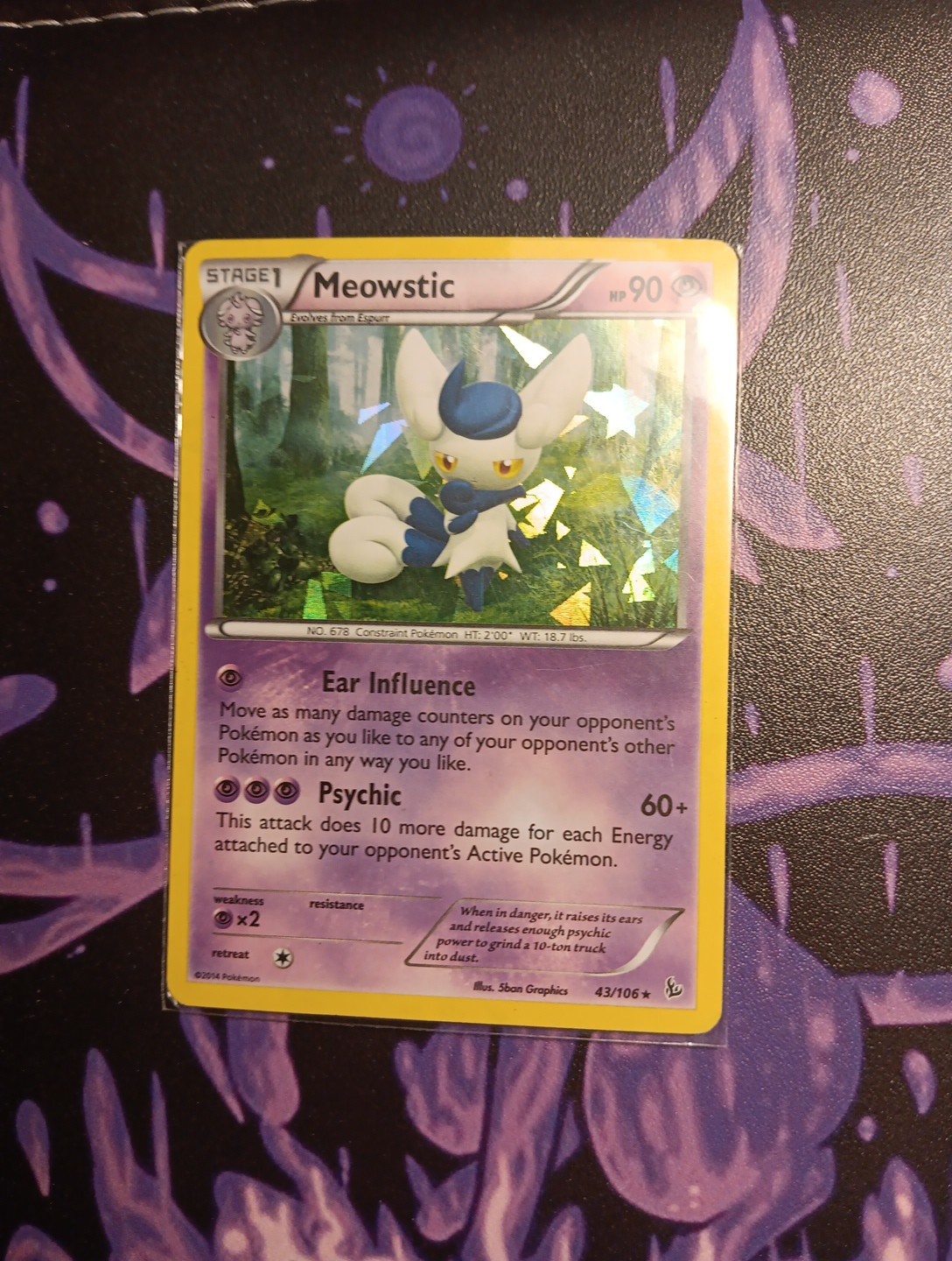 Pokémon TCG Meowstic Flashfire 43/106 Cracked Ice Holo Rare Deck Exclusive LP