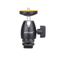 Mini Ball Head 1/4 inch Screw with Lock and Hot Shoe Mount Adapter for LED Light