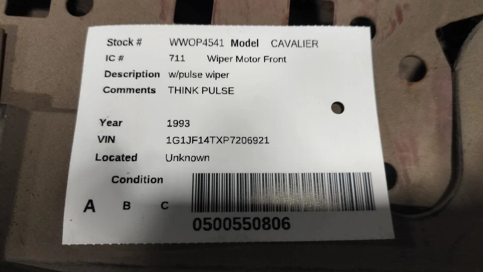 Motor limpiaparabrisas con limpiaparabrisas de pulso compatible con 84-94 CAVALIER 2062690 Foto 2 de 4