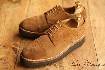 Grenson hellbraune Wildleder Derby Brogue Schnürschuhe Herren UK 6,5 US 7,5 EU 40,5