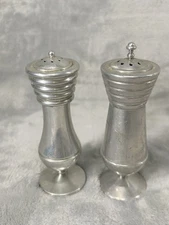 International Pewter Salt & Pepper Shakers- Vintage Decor