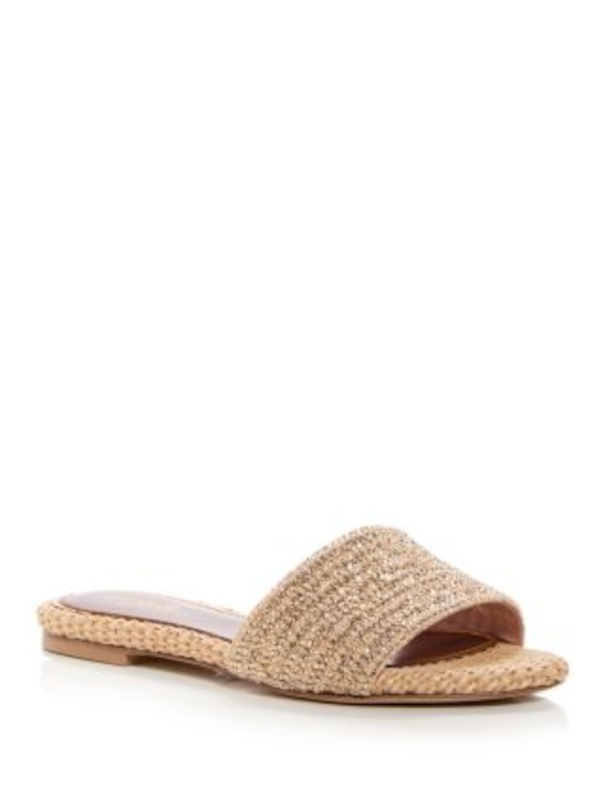 GEDEBE Womens Beige Wvoven Cassis Open Toe Slip On Slide Sandals Shoes 39.5