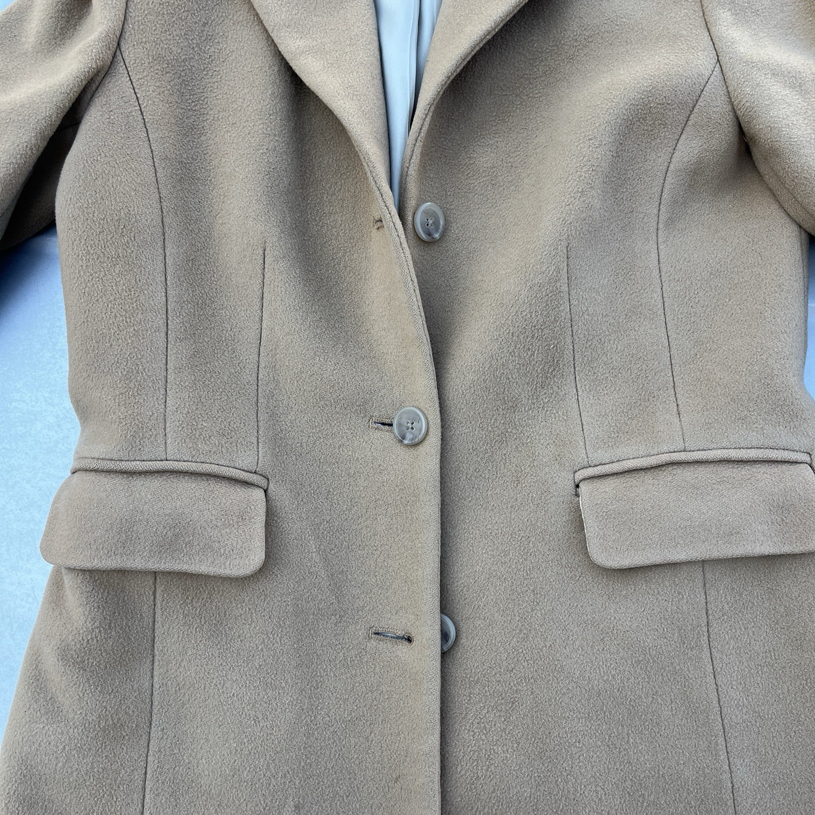 J.CREW Women's Button Collared Lined Overcoat Bei… - image 3