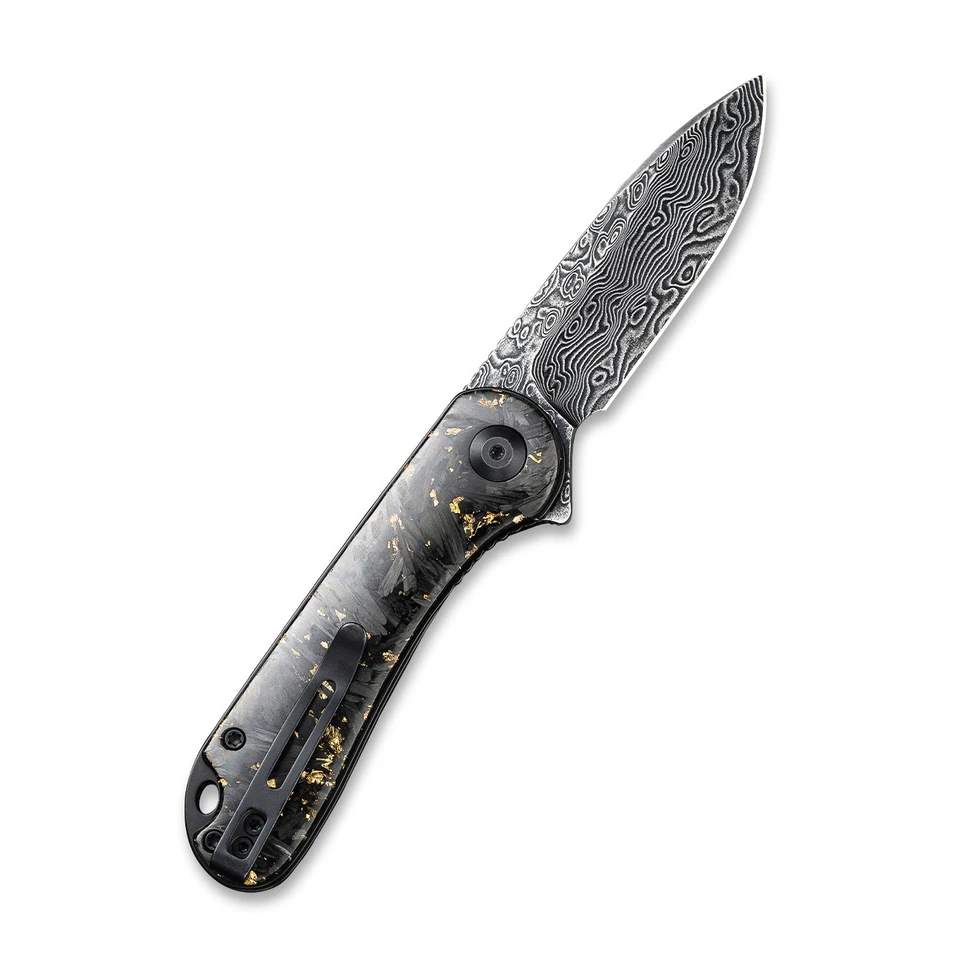 Civivi Knives Elementum C907C-DS1 Damascus Steel Carbon Fiber Golden Shred - Image 3 of 4