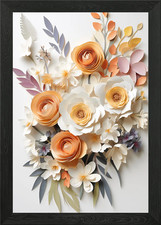 Blumen Papier Basteln Gerahmt Wandbild Poster Leinwanddruck Bild