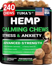 Hemp Calming Chews for Dogs 240ct Anxiety Stress Melatonin Hip Joint Support NEW