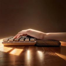Wooden Keyboard Wrist Rest Black Walnut Solid...