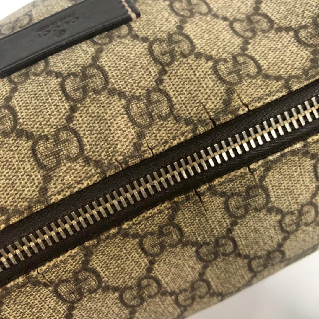 GUCCI GG Shoulder Bag Ziplock Leather PVC Brown Beige Gold Hardware From Japan thumbnail 8