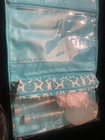 Waverly Hanging Travel Organizer New Aqua Blue with bottles, puff, soap dish — photo 4
