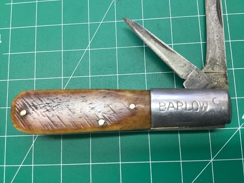 BARLOW Sabre Japan Bone Handle Vintage 1960's Pocket Knife - Picture 2 of 10