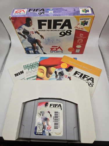 1997 NINTENDO 64 N64 FIFA SOCCER ROAD TO THE WORLD CUP 98 CIB Works