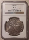 1886 $1 MS-64 Morgan Silver Dollar NGC Philadelphia Mint US 90% (89o-13050/S)