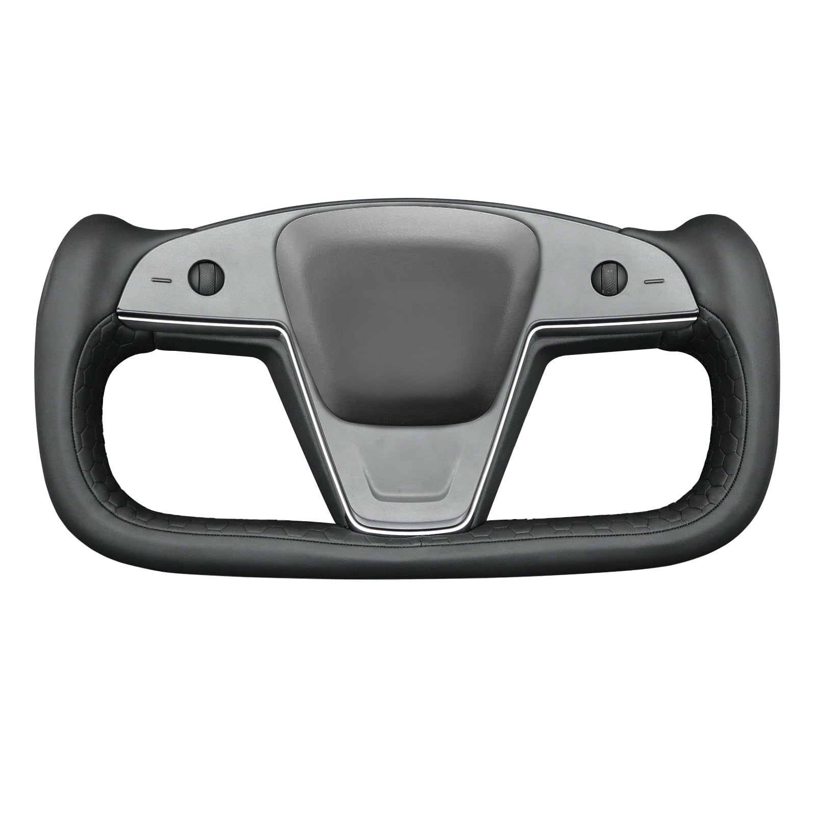 Mewant Hand Stitched Tesla S Yoke Real Leather Steering Wheel Cover Wrap For