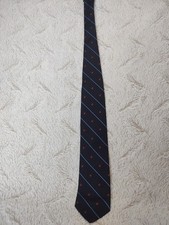Brooks Brothers 346 Men's Silk Tie Navy Blue Stripe Red Golden Fleece Sheep USA