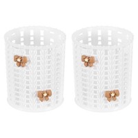Stifthalter,2Er-Pack Kunststoff-Stifthalter Bogenbecher Organizer,Weiß