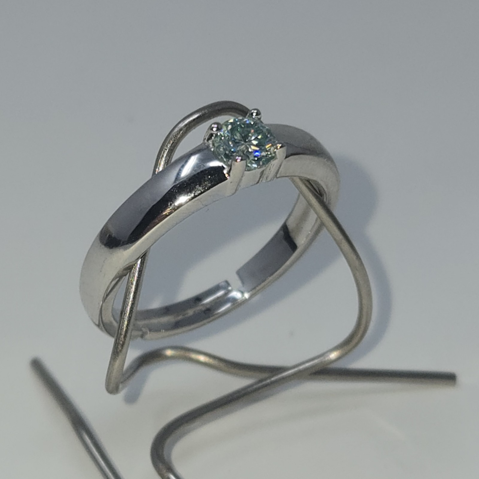 New 0.5ct Colored Moissanite Ring Round Brilliant GRA Certified Adjustable 6-12 image 6