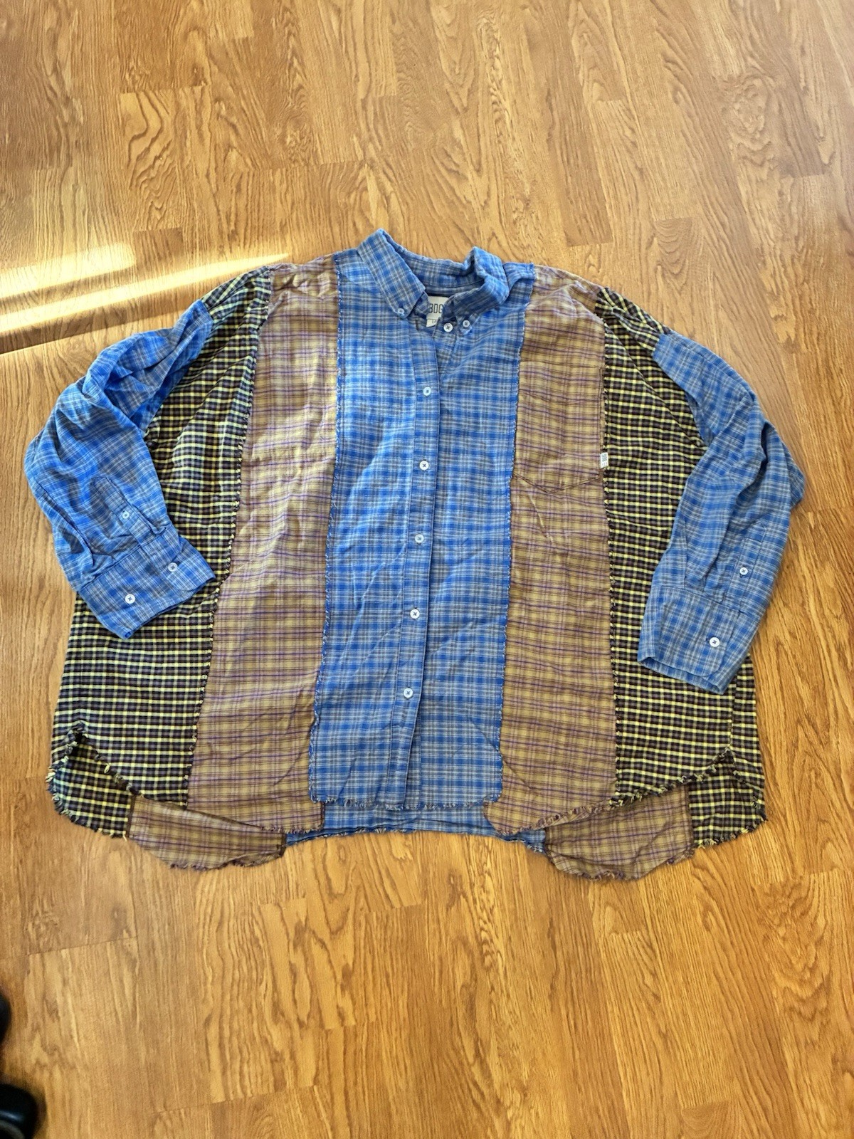 Urban Outfitters Oversized Patchwork Flannel Butt… - image 1