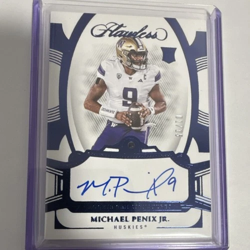 Panini 2024 Flawless Collegiate Michael Penix Jr. Sapphire Auto /15 Washington