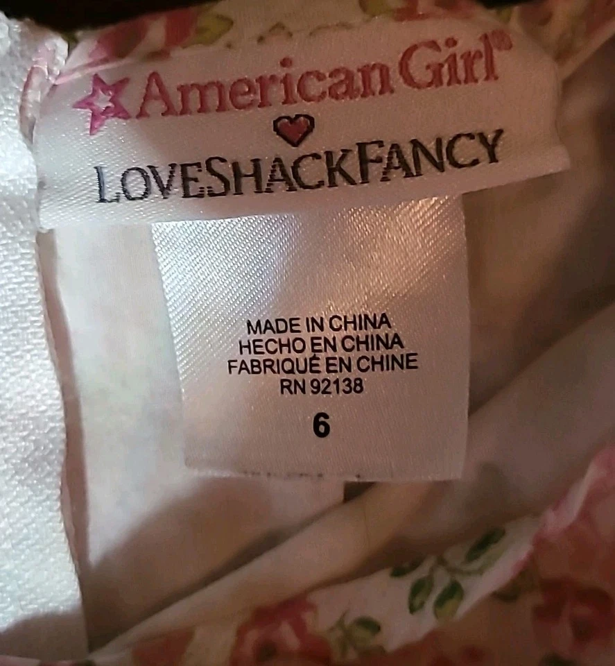 American Girl Love Shack Fancy Floral Flutter Day Dress Sz 6 Prairie Ruffles - Image 2 of 4