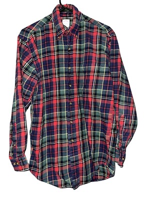 Brooks Brothers Men's Button Down Plaid Shirt The Original Polo Size Small S