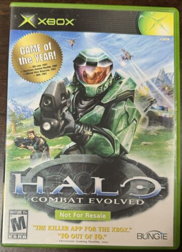 MICROSOFT XBOX HALO COMBAT EVOLVED GAME OF THE YEAR NOT FOR RESALE CIB COMPLETE - Afbeelding 1 van 3