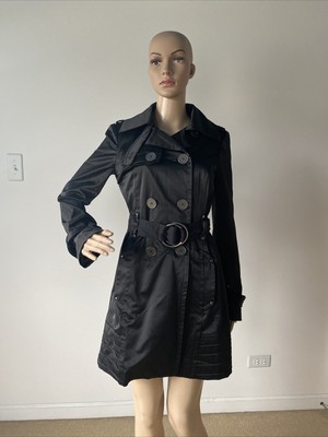 black satin trench