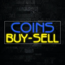 Coins Buy Sell LED Neon Sign 30"L x 12"H #31183
