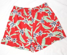 Vintage Cool Breeze Womens Floral Tropical Cotton Blend Shorts Colorful 1980s L